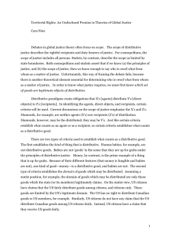1 Territorial Rights: An Undisclosed Premise in Theories of Global