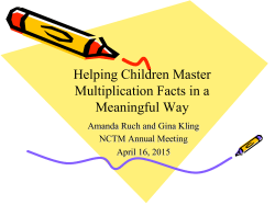 Helping Children Master Multiplication Facts in a Meaningful Way