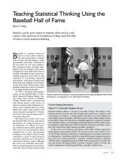Teaching Statistical Thinking Using the Baseball Hall of Fame