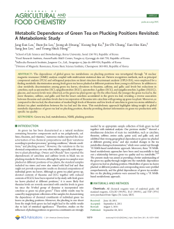 Metabolic Dependence of Green Tea on Plucking Positions