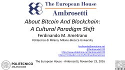 About Bitcoin And Blockchain - The European House