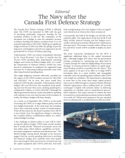 The Navy after the Canada First Defence Strategy