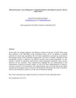 Comparing objective and subjective poverty rates in South Africa
