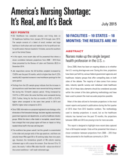 America`s Nursing Shortage: It`s Real, and It`s Back