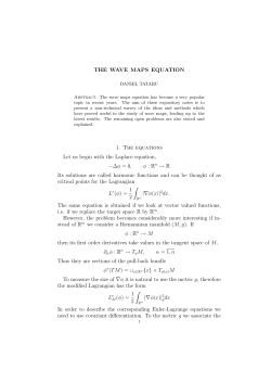 THE WAVE MAPS EQUATION 1. The equations Let us begin with