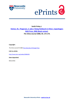 Doing Fieldwork in China. Maria Heimer , Stig Thøgersen