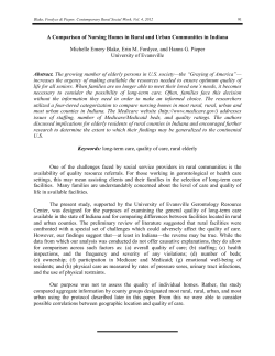 A Comparison of Nursing Homes in Rural and Urban Communities