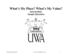 to - bby Publications at UWA
