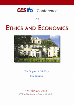 The Origins of Fair Play Ken Binmore