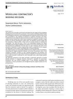 Modelling contractor`s bidding decision