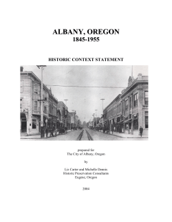 Albany Historic Context Statement
