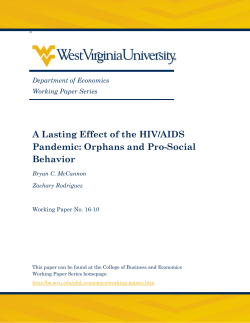 A Lasting Effect of the HIV/AIDS Pandemic: Orphans and Pro