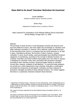 Mean Well to Do Good? Volunteer Motivation Re