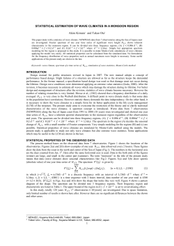 1 STATISTICAL ESTIMATION OF WAVE CLIMATES IN A