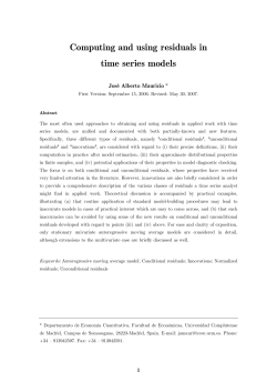 Computing and Using Residuals in Time Series Models