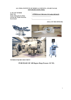 PURCHASE OF -80 Degree Deep Freezer- 01 NO.