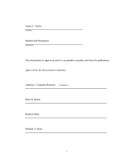 i Aaron C. Taylor Spanish and Portuguese This dissertation is