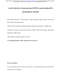 A Chiral Selectivity Relaxed Paralog Of DTD For Proofreading tRNA