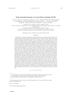Cloud Activating Properties of Aerosol Observed during CELTIC