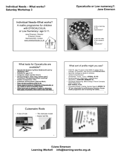 Individual Needs-What works? Cuisenaire Rods