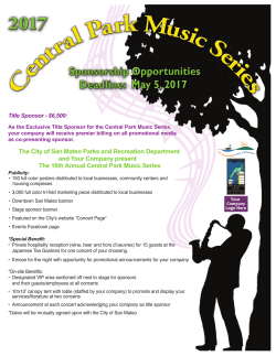 The City of San Mateo Parks and Recreation Department and Your