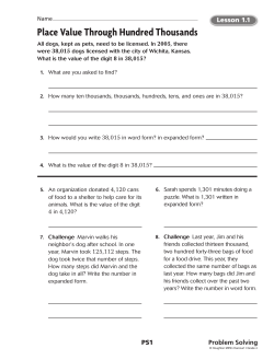 Place Value Through Hundred Thousands