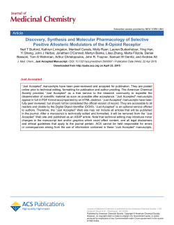 Discovery, Synthesis and Molecular Pharmacology of Selective