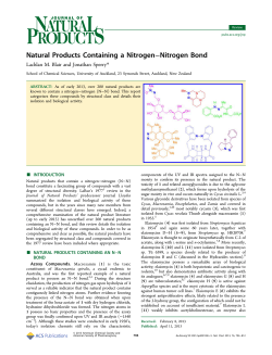 Natural Products Containing a Nitrogen&minus;Nitrogen Bond