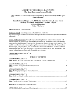 Great Depression Lesson Module