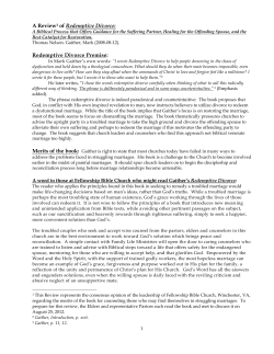 A Review1 of Redemptive Divorce