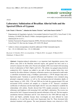 Laboratory Salinization of Brazilian Alluvial Soils and the Spectral