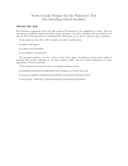 Numeracy Test Resources