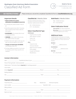 Classified Ad Form - Washington State Veterinary Medical Association