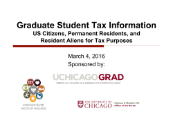 Graduate Student Tax Information
