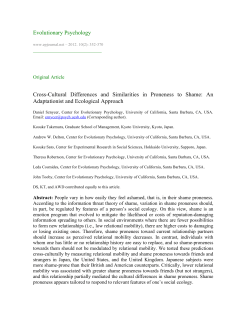 Cross-cultural differences and similarities in proneness to shame