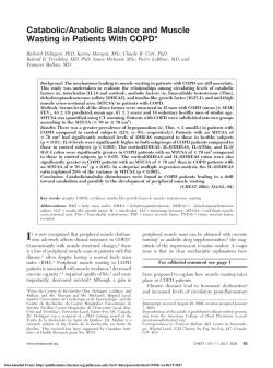 Catabolic/Anabolic Balance and Muscle Wasting in Patients With