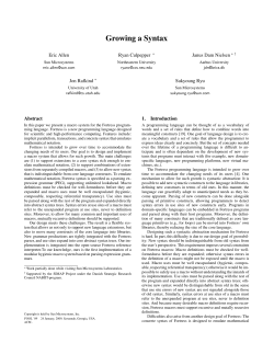 Growing a Syntax - University of Utah School of Computing