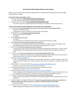 List of Some Online Support Resources for Science