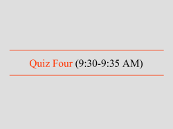 Quiz Four (9:30-9:35 AM) - University of South Alabama