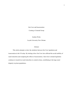 Jim Crow and Incarceration - Society for the Development of