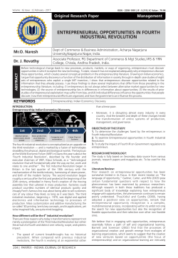 entrepreneurial opportunities in fourth industrial revolution