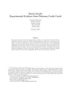 Status Goods: Experimental Evidence from Platinum Credit Cards