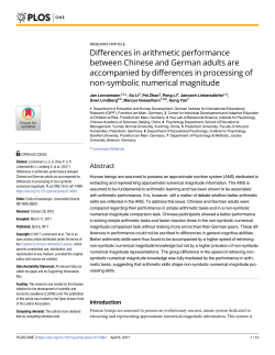 Differences in arithmetic performance between Chinese and