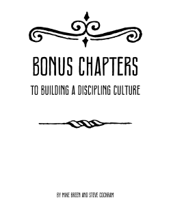 Add`l Building a Discipleship Culture