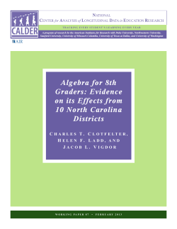 Algebra for 8th Graders: Evidence on its Effects from 10 North