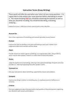 Instruction Terms (Essay Writing)