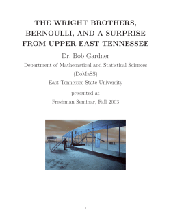 THE WRIGHT BROTHERS, BERNOULLI, AND A SURPRISE FROM