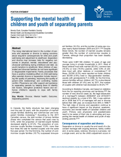 Supporting the mental health of children and youth of separating