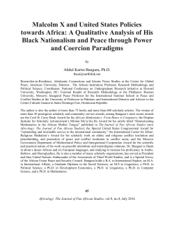 Malcolm X and United States Policies towards Africa: A Qualitative