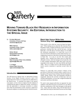 moving toward black hat research in information